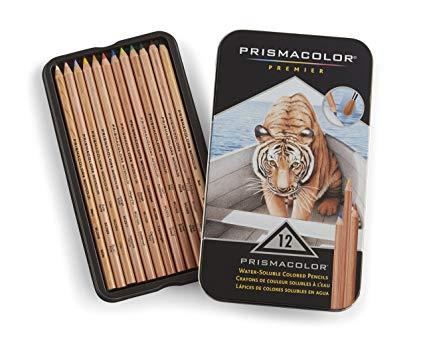 Prismacolor water soluble coloured pencils 12 pack