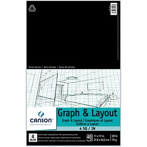 Canson Graph and Layout Pad 4/4 grid (40 sheets)
