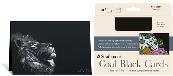 Strathmore Coal Black Cards 10 Pack