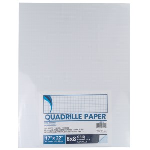 Pacific Arc Quadrille Paper - 8x8 Grid - 17"x22"