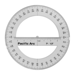 Pacific Arc  360 Degree Plastic Circular Clear Acrylic Protractors