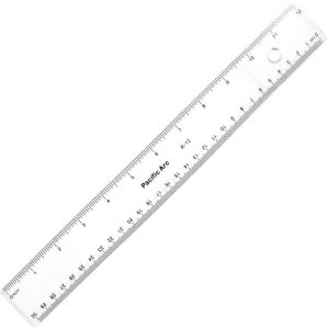 Pacific Arc Ruler: Clear Plastic - Inch and Metric