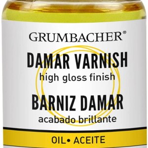 Grumbacher Damar Final Varnish High Gloss Finish for Oil Paintings, 2.5 Oz. Jar