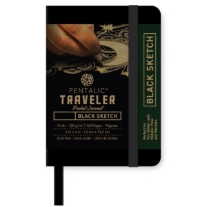 Pentalic Traveler Pocket Journal Black Paper